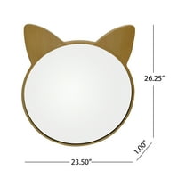 Demir Çerçeveli Noble House Kinston Kedi Kulak Makyaj Aynası - Bej Kaplama