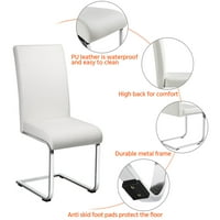 MART Modern Yemek Sandalyeleri Döşemeli Yüksek Sırtlı Yemek Sandalyeleri Metal Ayaklı PU Deri Mutfak Sandalyeleri,