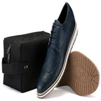 Mio Marino Klasik Kanat Ucu Oxford Elbise Ayakkabı Erkekler için w Zarif ayakkabı çantası